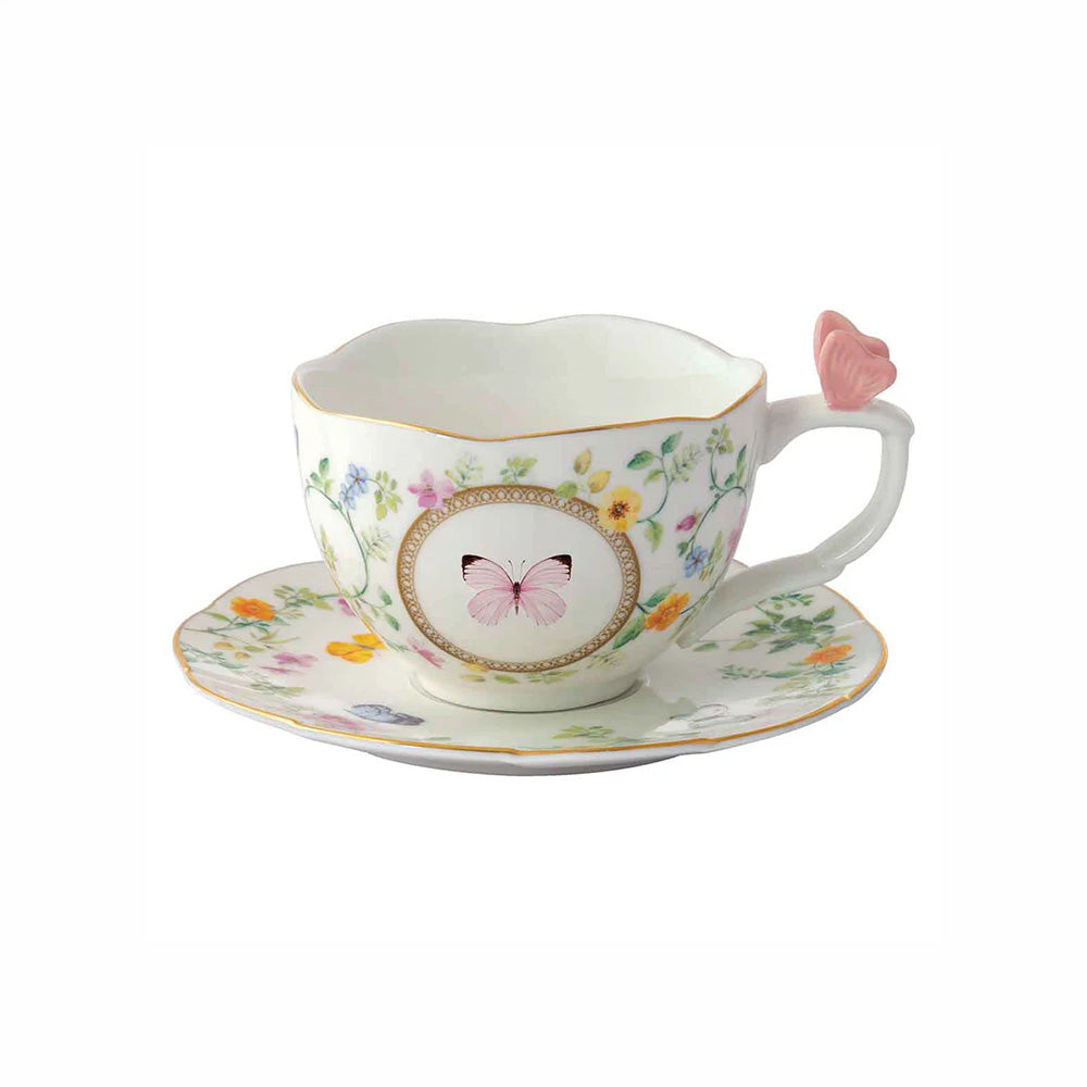 Tazza 240 ml con piattino in porcellana in color box - Dancing Butterflies - Easy Life