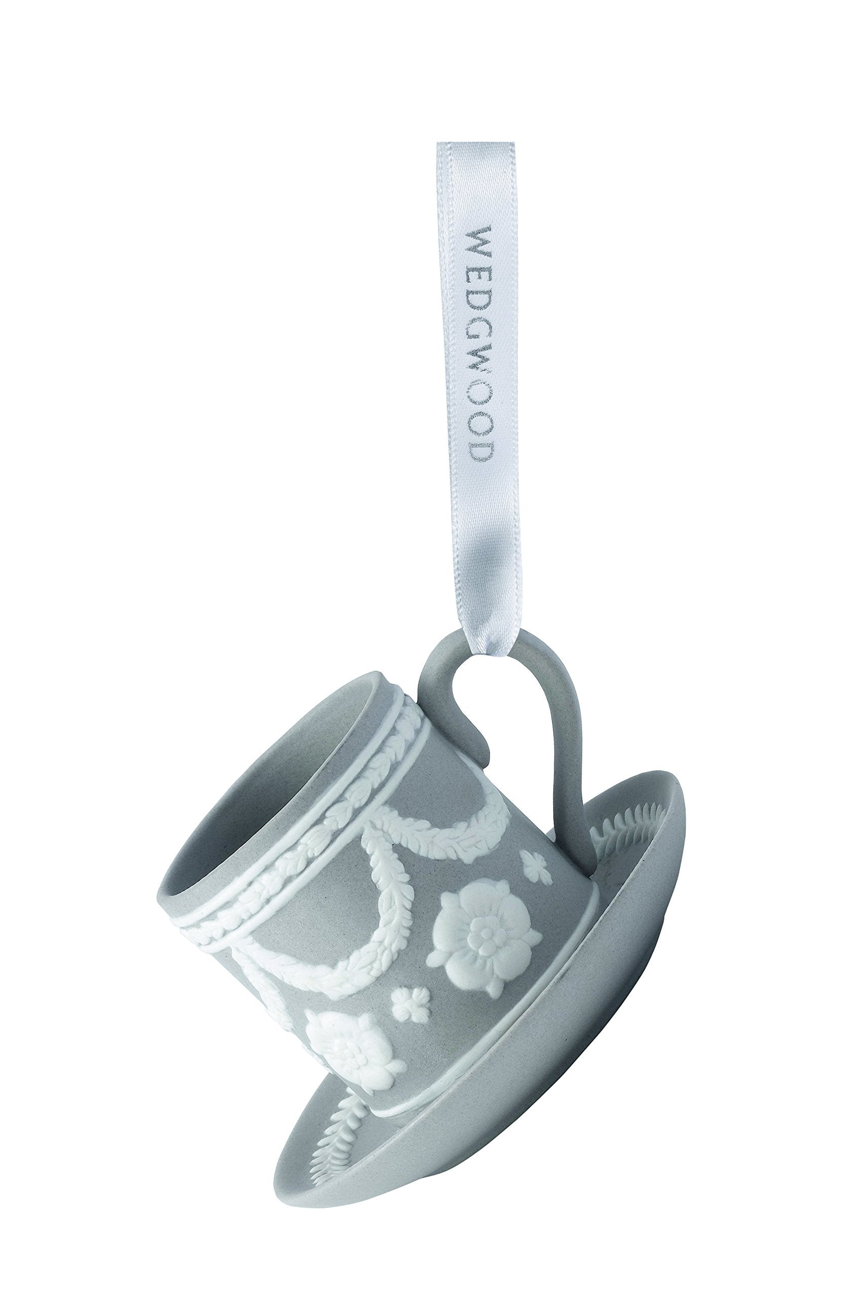 Christmas Decoration Iconic tazza da tè e piattino grigio 2015 Nuovo in scatola Wedgwood