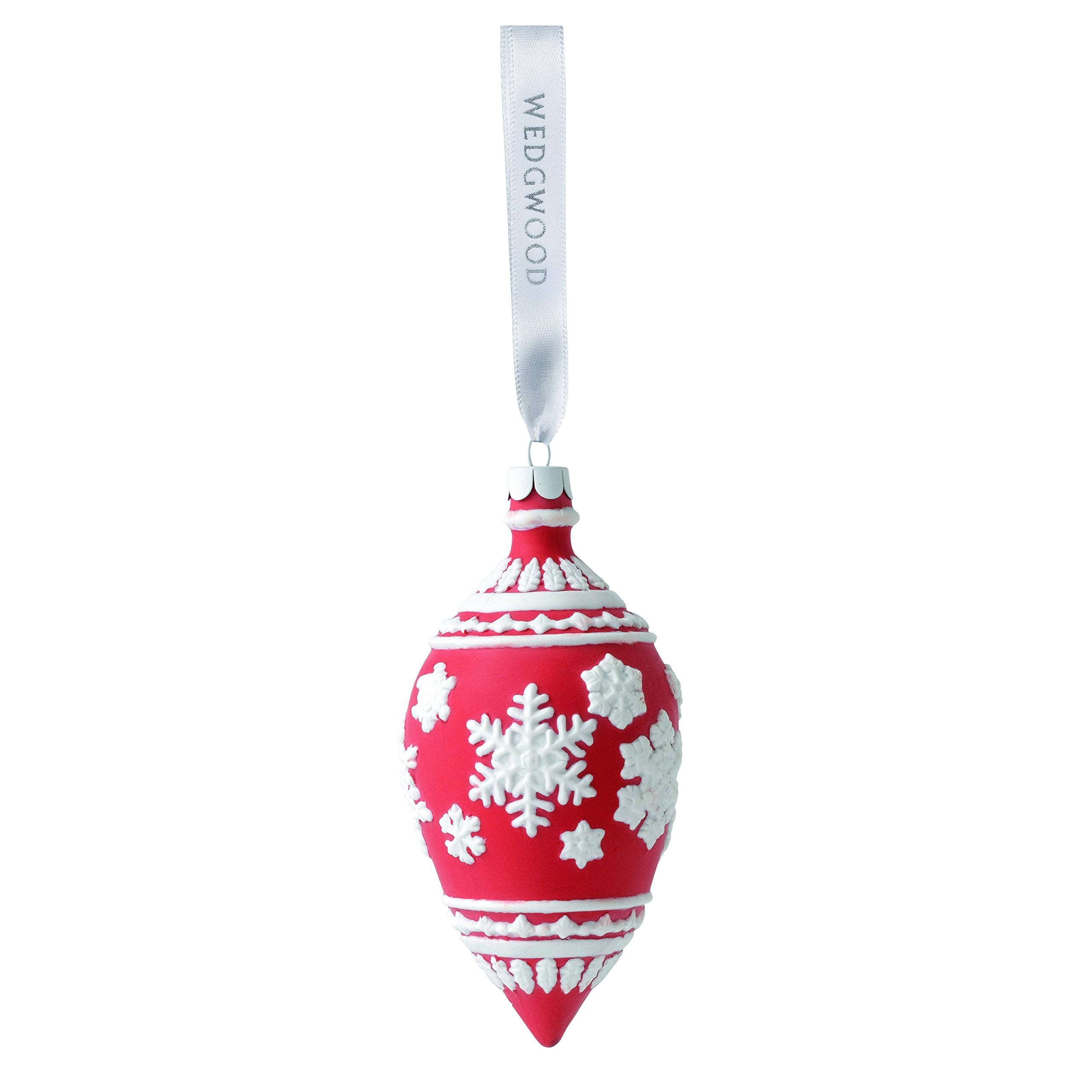 decorazioni di Natale fiocco di neve a forma di goccia rosso 2015 Nuovo in scatola Wedgwood