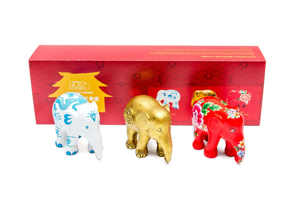 Elephant Parade Fortune - Multipack - Statua di elefante lavorata a mano - 3x7 cm