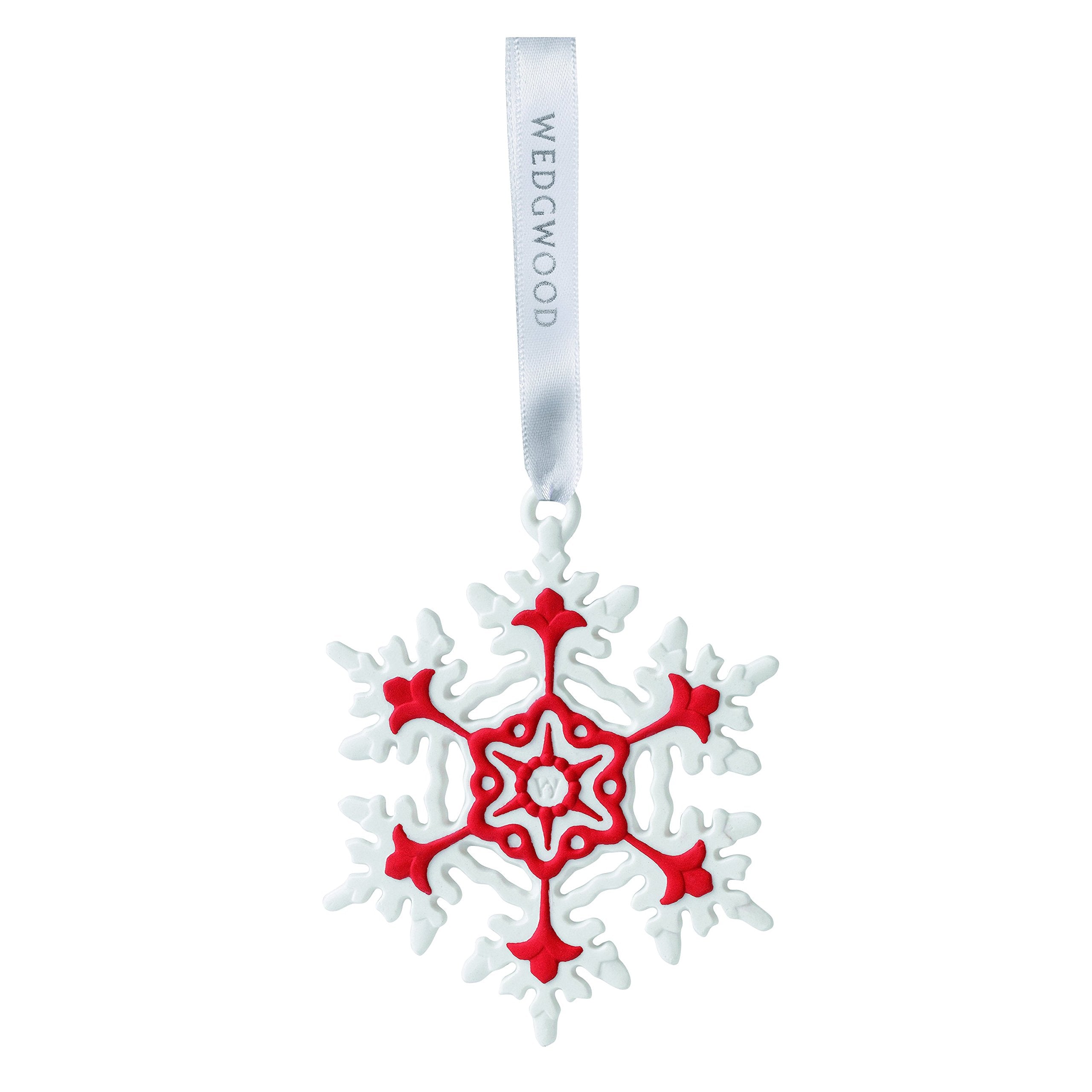 Snowflake Christmas Ornament, Red by Wedgwood