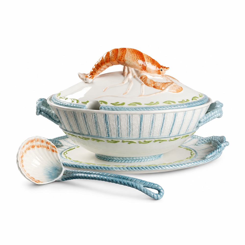 Zuppiera con Mestolo - Collezione Seaboard -  Fitz & Floyd