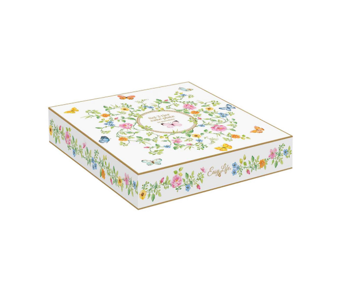 Alzata torta a 2 piani in porcellana in color box - Dancing Butterflies - Easy Life