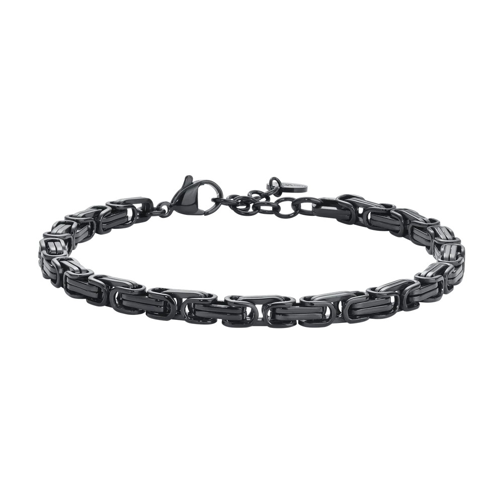 Bracciale uomo in acciaio IP Nero - Luca Barra