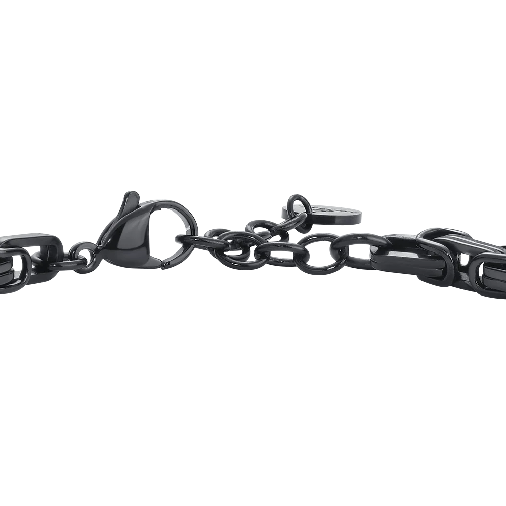Bracciale uomo in acciaio IP Nero - Luca Barra