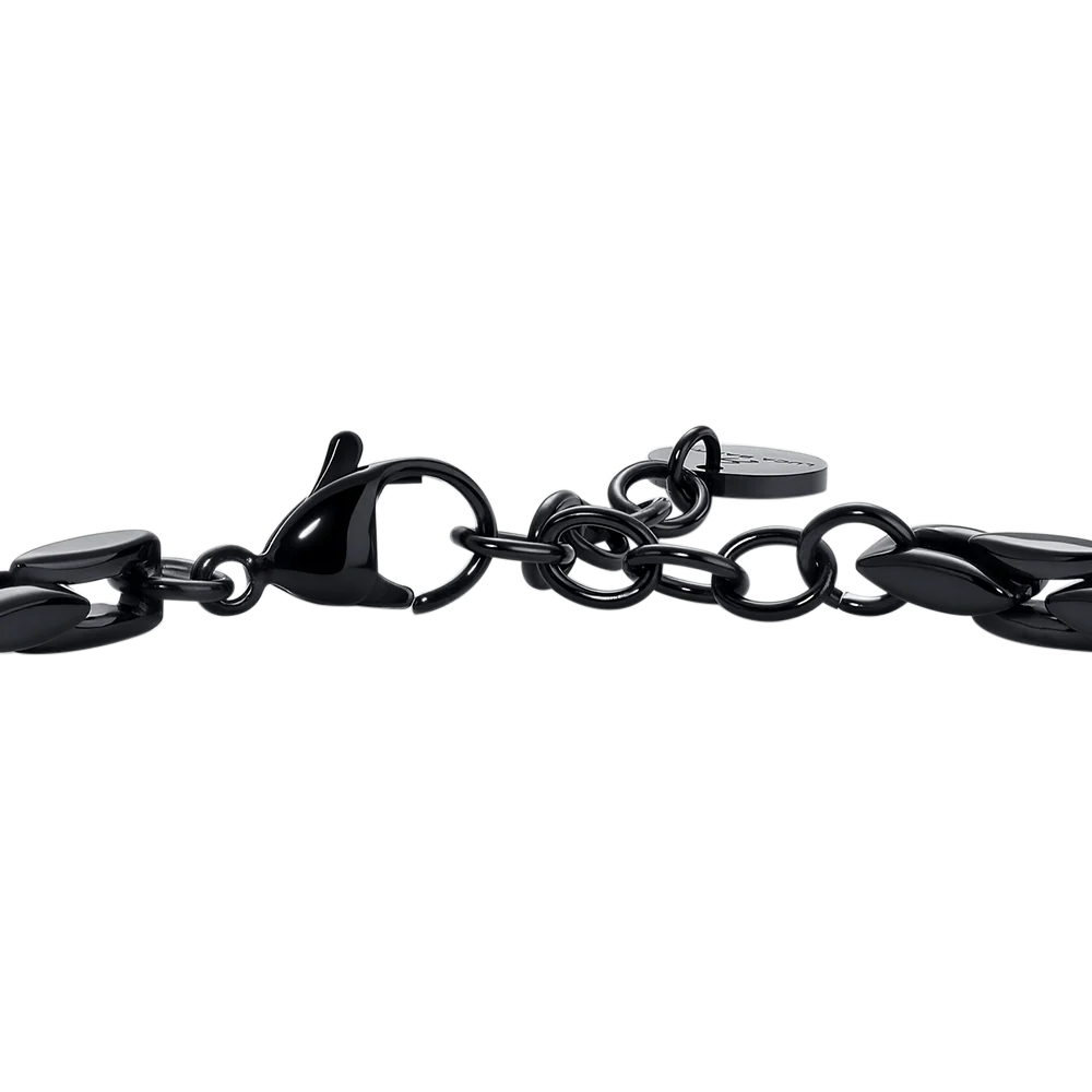 Bracciale uomo in acciaio IP Nero - Luca Barra