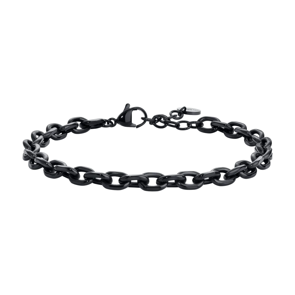 Bracciale uomo in acciaio IP Nero - Luca Barra