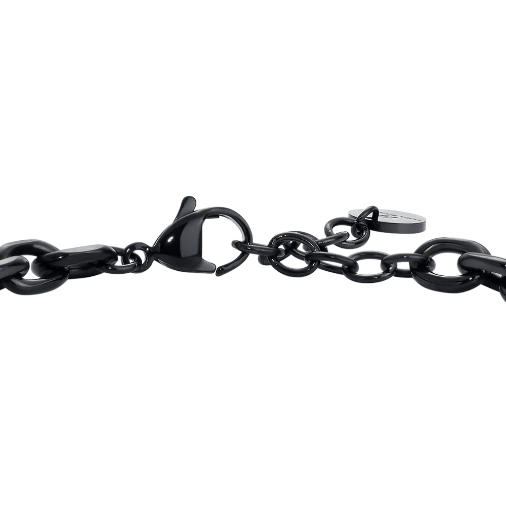 Bracciale uomo in acciaio IP Nero - Luca Barra