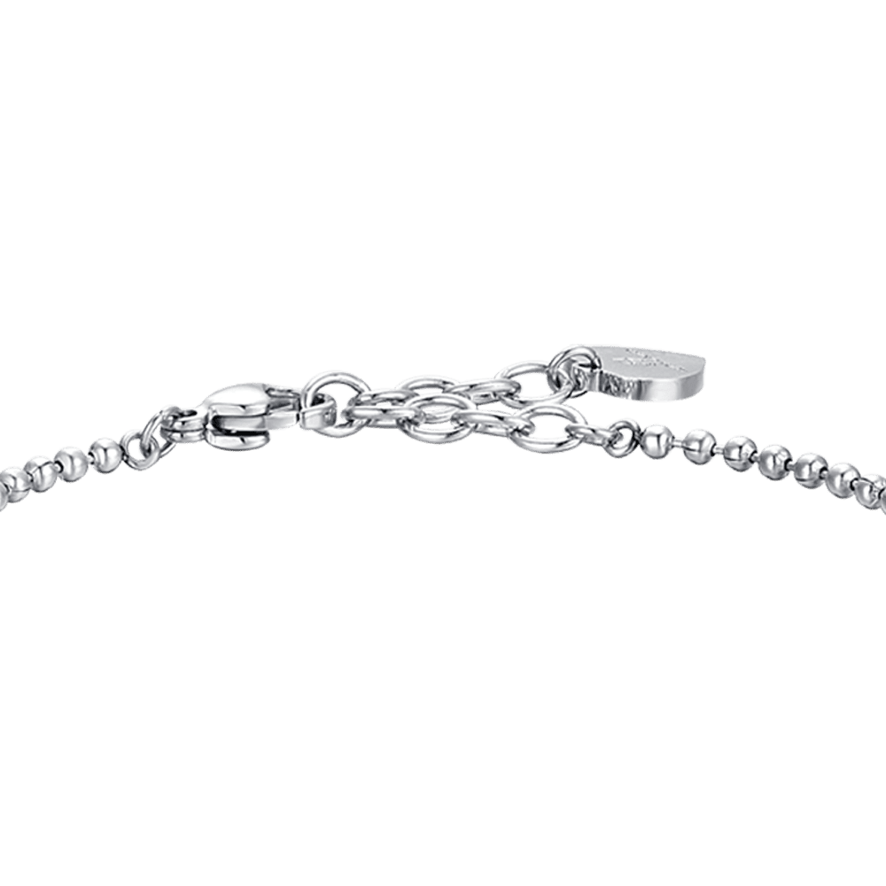 Bracciale donna in acciaio con cuore e zircone bianco - Luca Barra