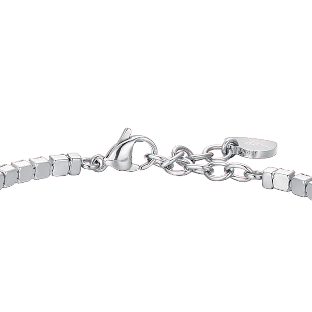 Bracciale tennis donna in acciaio con cristalli rossi - Luca Barra