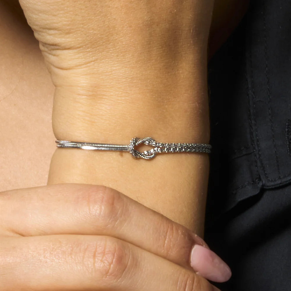 Bracciale donna in acciaio con nodo - Luca Barra