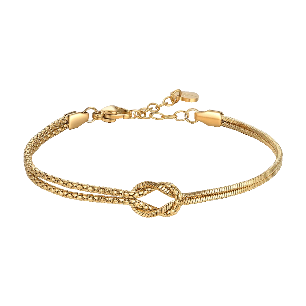 Bracciale donna in acciaio IP Gold con nodo - Luca Barra
