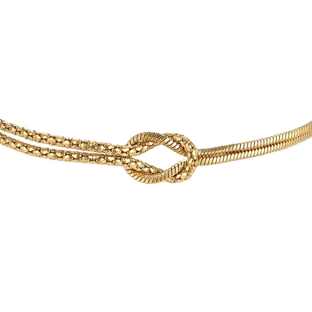 Bracciale donna in acciaio IP Gold con nodo - Luca Barra