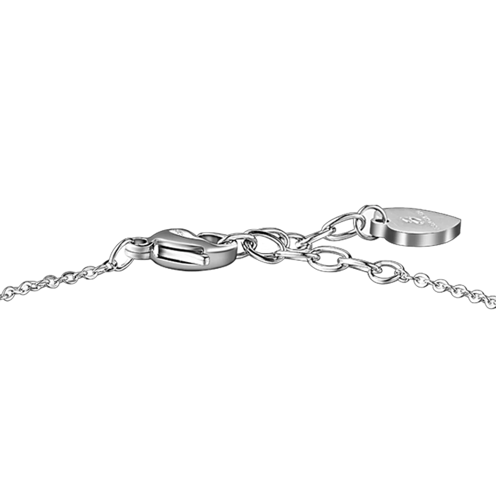 Bracciale donna in acciaio con cuore cristallo bianco - Luca Barra