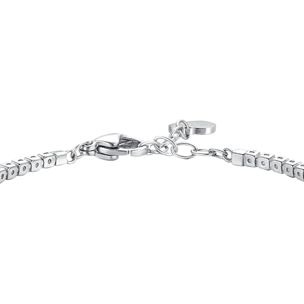 Bracciale tennis donna in acciaio con zirconi neri - Luca Barra