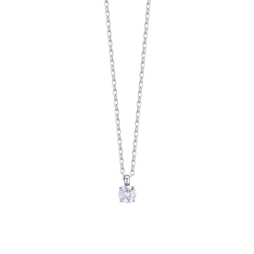 Collana punto luce donna in acciaio con cristallo bianco - Luca Barra