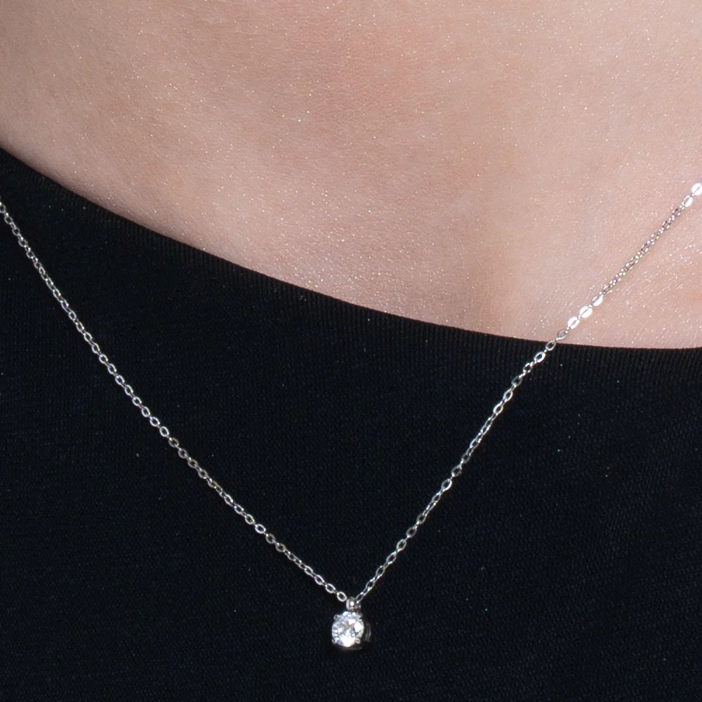 Collana punto luce donna in acciaio con cristallo bianco - Luca Barra