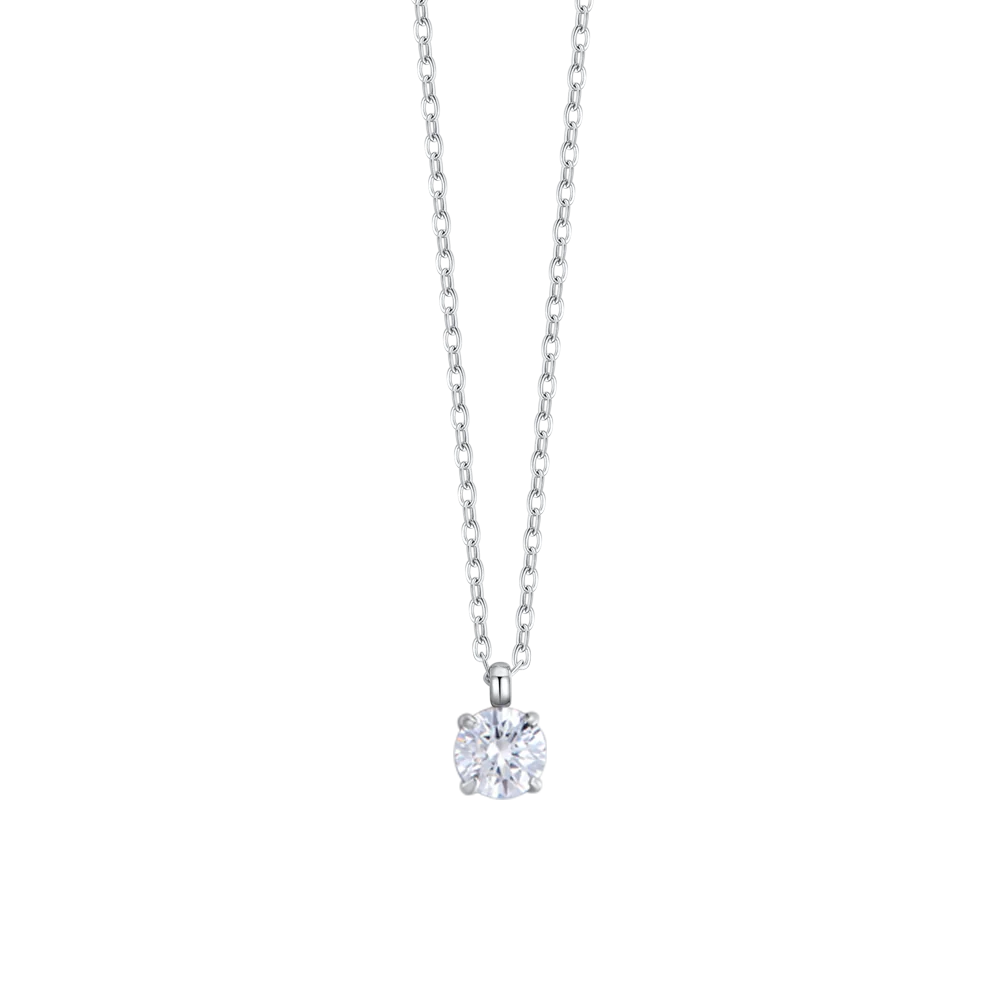 Collana punto luce donna in acciaio con cristallo bianco - Luca Barra