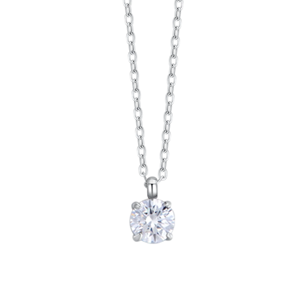 Collana punto luce donna in acciaio con cristallo bianco - Luca Barra