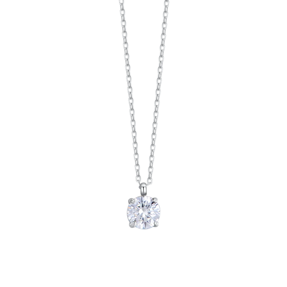 Collana punto luce donna in acciaio con cristallo bianco - Luca Barra