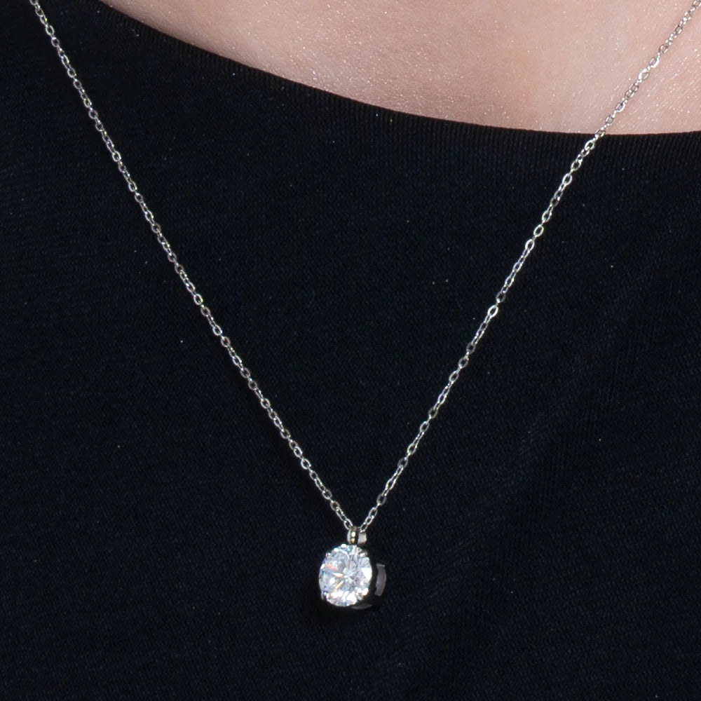 Collana punto luce donna in acciaio con cristallo bianco - Luca Barra