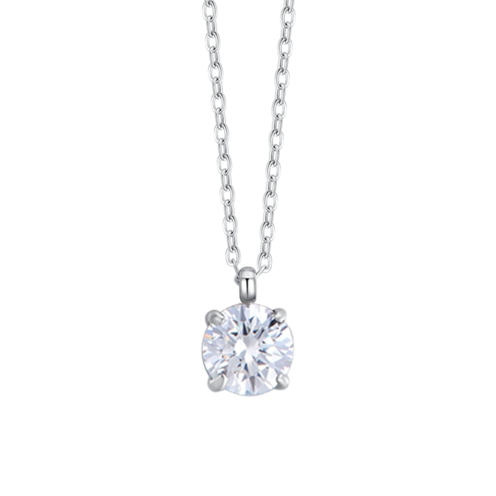 Collana punto luce donna in acciaio con cristallo bianco - Luca Barra