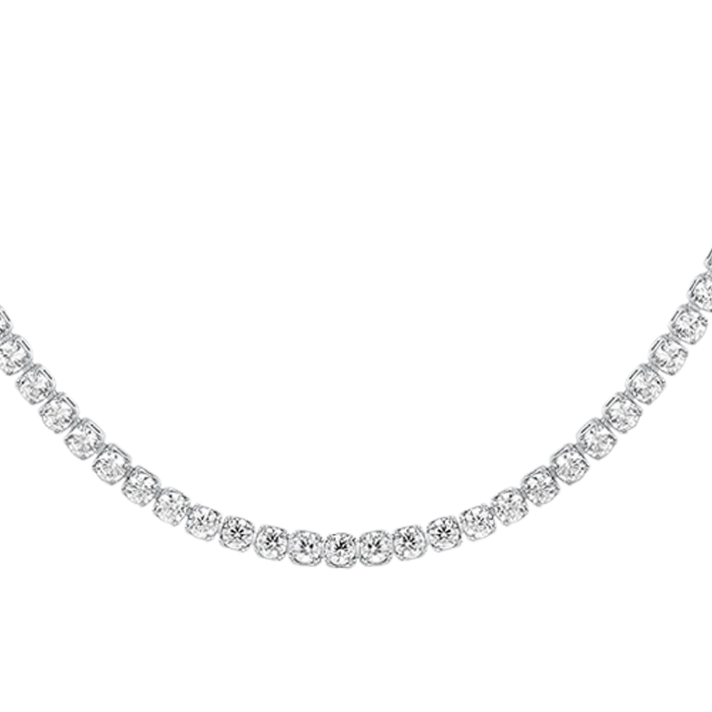 Collana tennis donna in acciaio con zirconi bianchi - Luca Barra