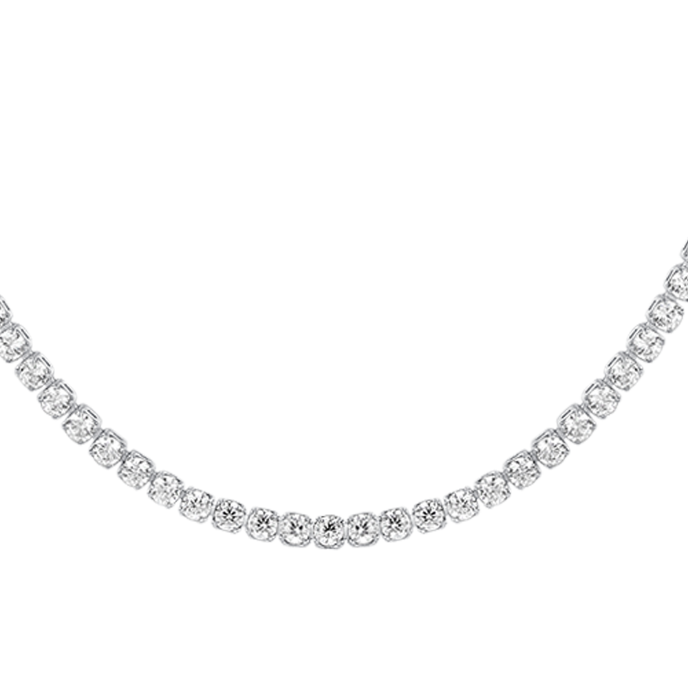 Collana tennis donna in acciaio con zirconi bianchi - Luca Barra