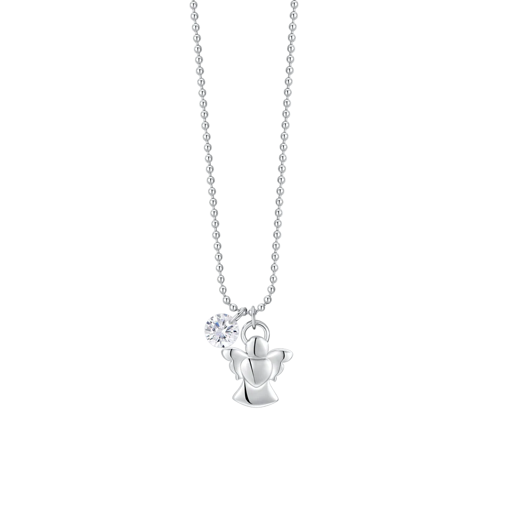 Collana donna in acciaio con angelo e zircone bianco - Luca Barra