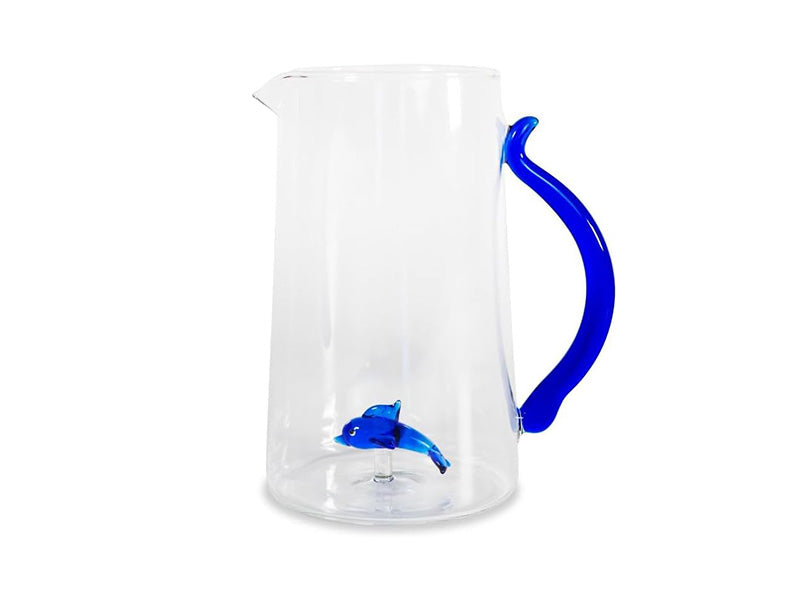Caraffa in Vetro Borosilicato 1,5 Litri con Decorazione Interna (Delfino) WD Lifestyle