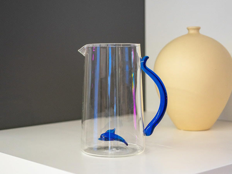 Caraffa in Vetro Borosilicato 1,5 Litri con Decorazione Interna (Delfino) WD Lifestyle