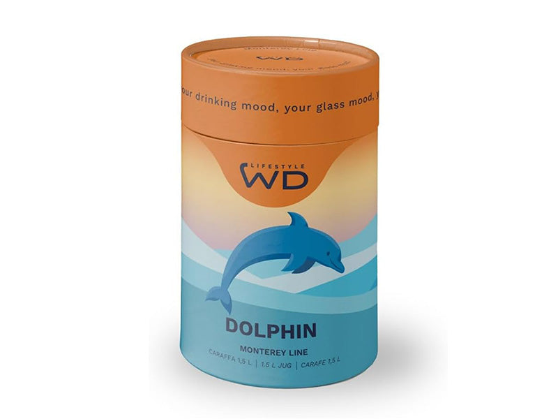 Caraffa in Vetro Borosilicato 1,5 Litri con Decorazione Interna (Delfino) WD Lifestyle