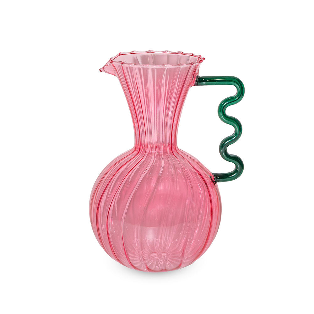 Caraffa in vetro colorata. Colore rosa WD Lifestyle