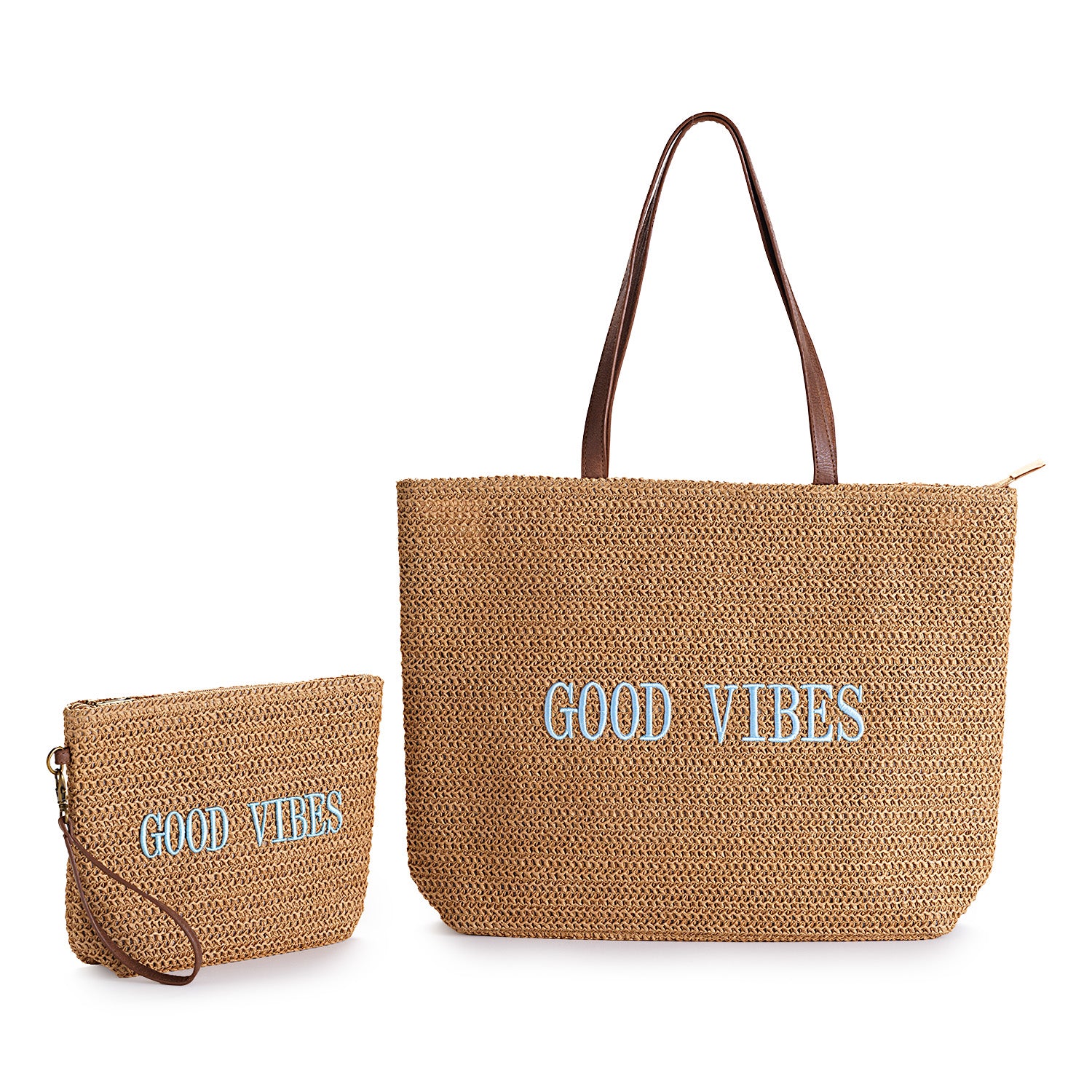 Borsa in Paglia Good Vibes + Pochette - Henriette