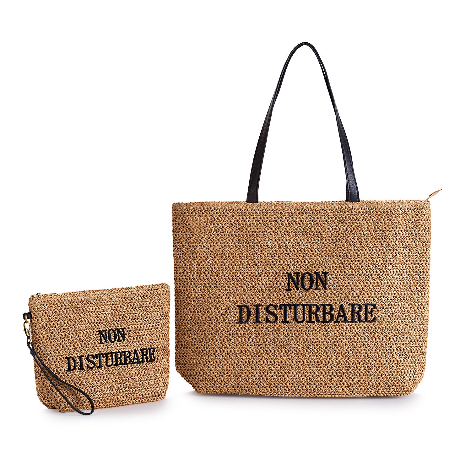 Borsa in Paglia Non Disturbare  + Pochette - Henriette