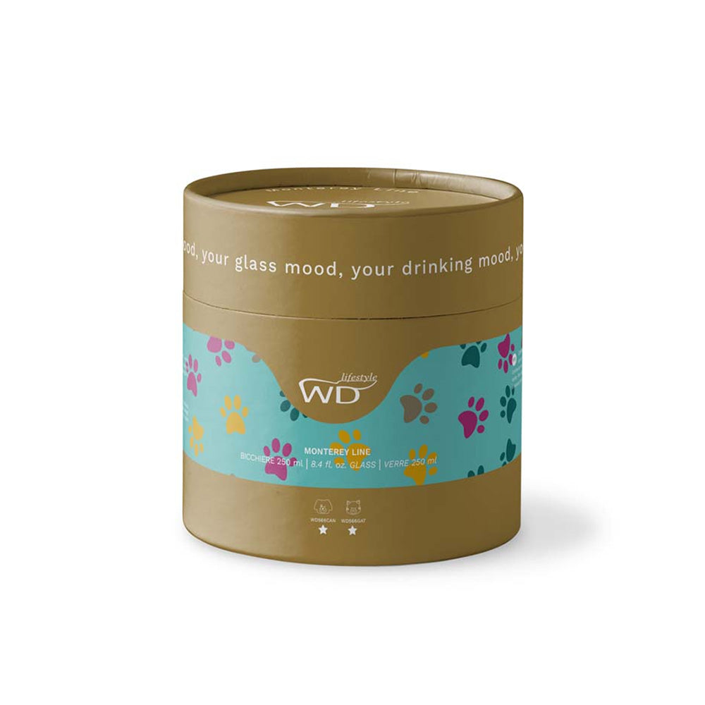 Bicchiere in Vetro Borosilicato Decoro Gatto Nero Capacità 250ml - WD Lifestyle