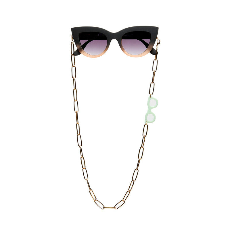 Collana bijoux per occhiali con anelli in metallo Gold - Più Forty