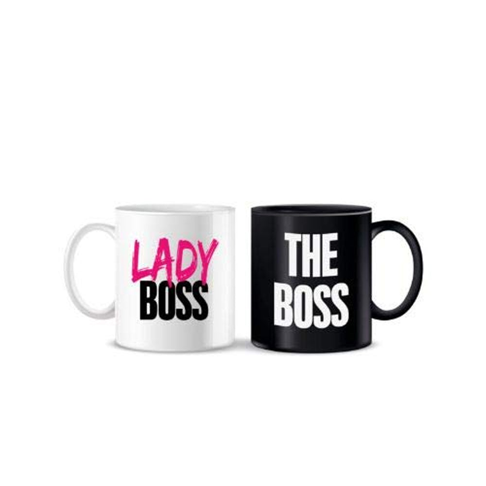 Set 2 tazzine in ceramica 12 cl "The Boss e Lady Boss" - Più Forty