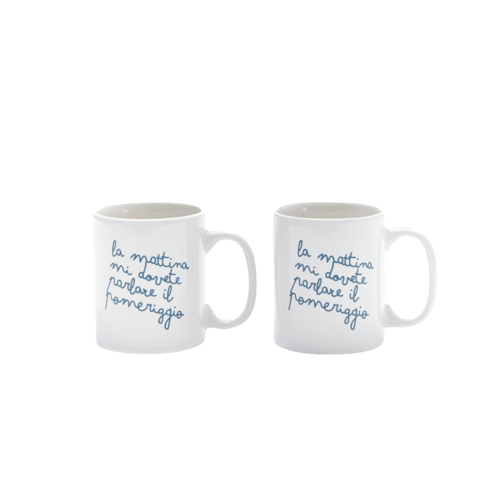 Set 2 tazzine in ceramica 12 cl "La Mattina..." - Più Forty