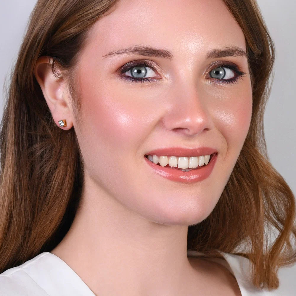 Mono orecchino punto luce donna in acciaio IP Gold con zircone bianco - Luca Barra