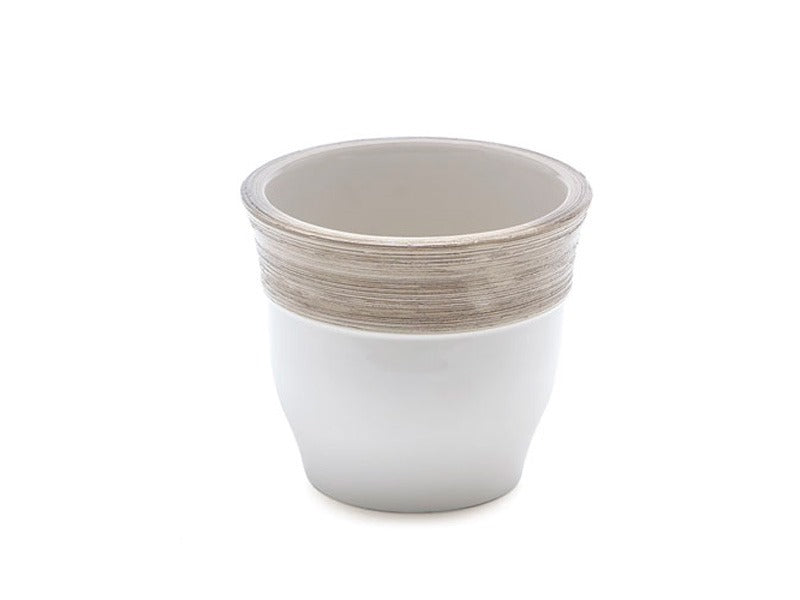 Vaso bianco/beige H.20cm Bruco