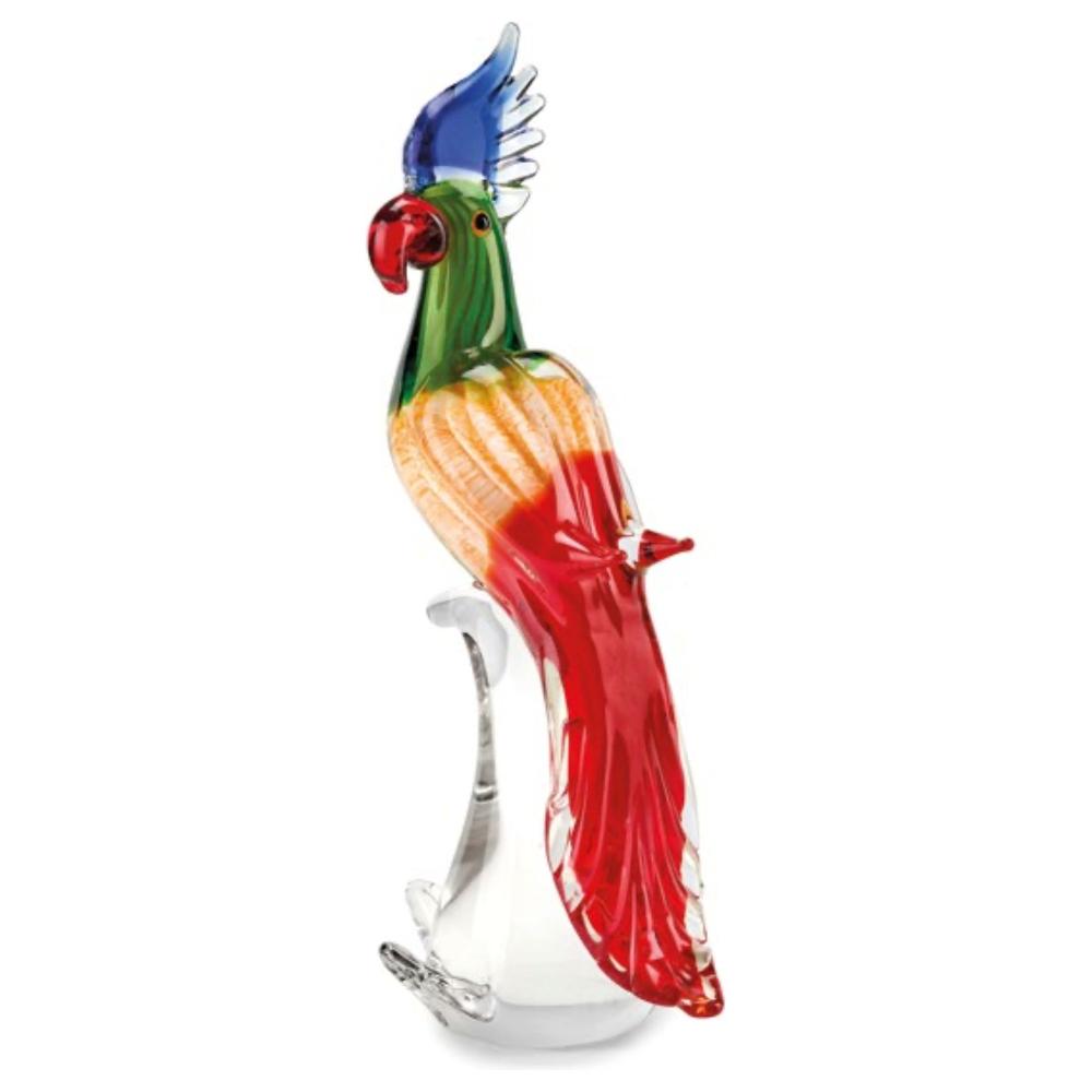Pappagallo decorativo Fantasy Glass in vetro 15x34 Cm - Fade