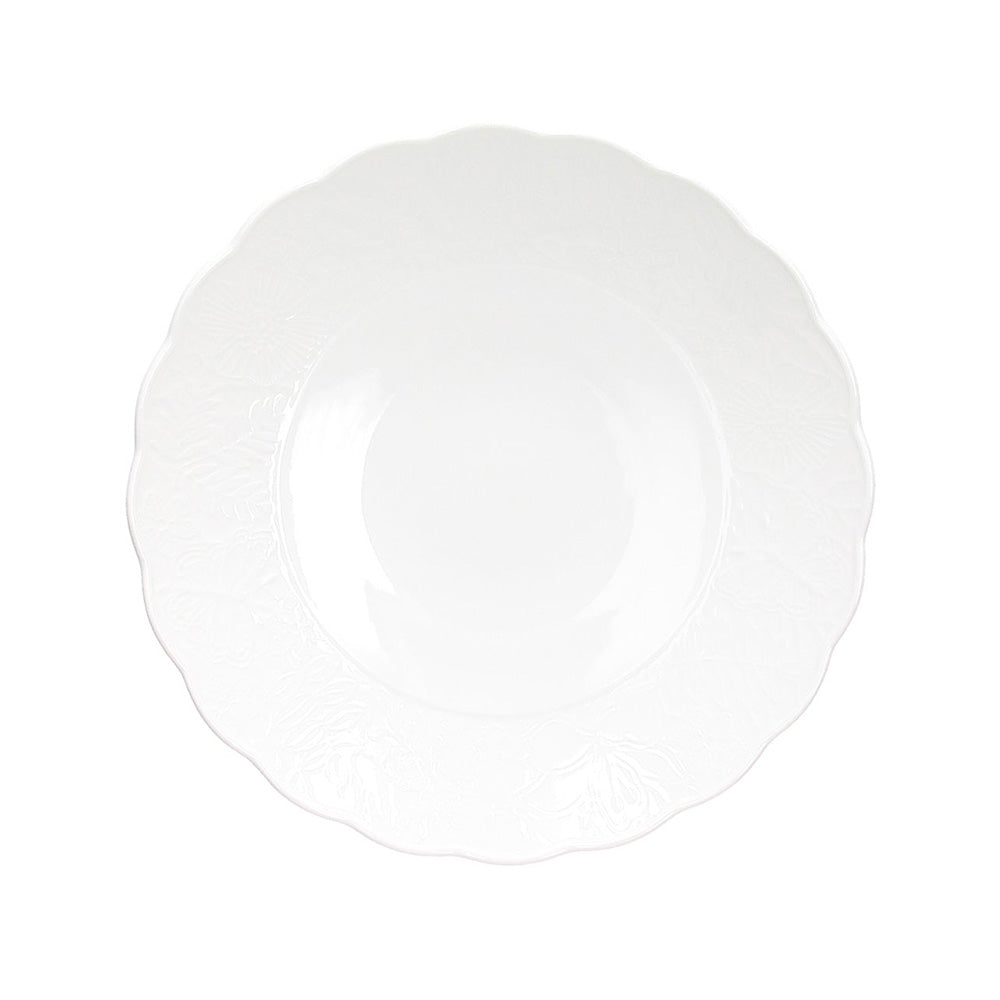 Piatto Fondo 23 cm Lace Porcellana Bianco - Tognana
