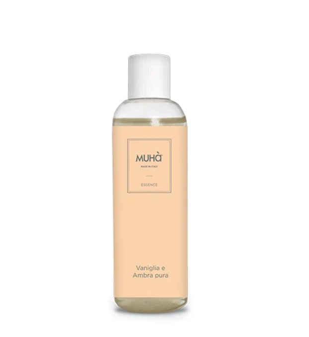 Ricarica per Diffusore, Profumatore per Ambiente, Fragranza Vaniglia e Ambra Pura 200ml Muha