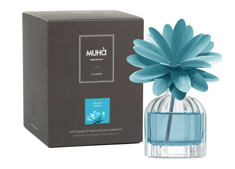 Profumatore per ambienti Flower Diffuser, Fragranza Brezza Marina, Diffusore Ambiente con Fiore in Legno di Betulla in vari formati Muha