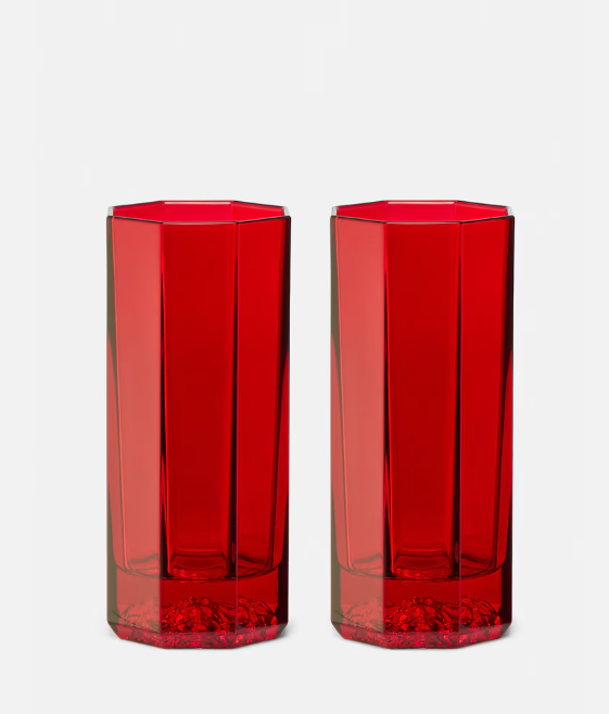 Set 2 Bicchieri Rosso Longdrink Medusa Lumière Versace