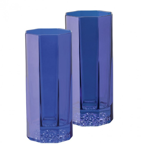 Set 2 Bicchieri Blu Longdrink Medusa Lumière Versace