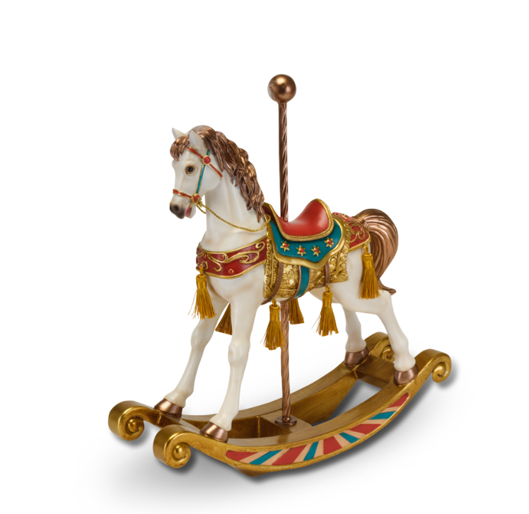 Statua Cavallo a dondolo H42cm Henriette