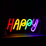 Insegna Neon con scritta decorativa Happy Wd Lifestyle