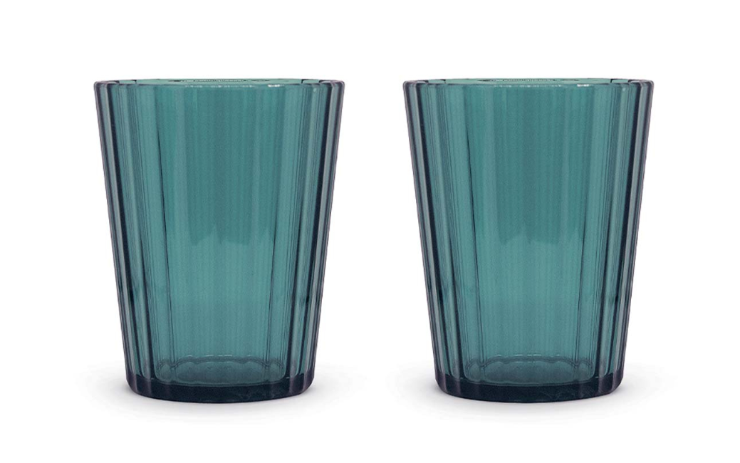 Set 2 bicchieri colorati in acrilico colore azzurro WD Lifestyle